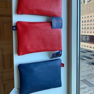 SOLD - spider man themed United airlines amenity bag